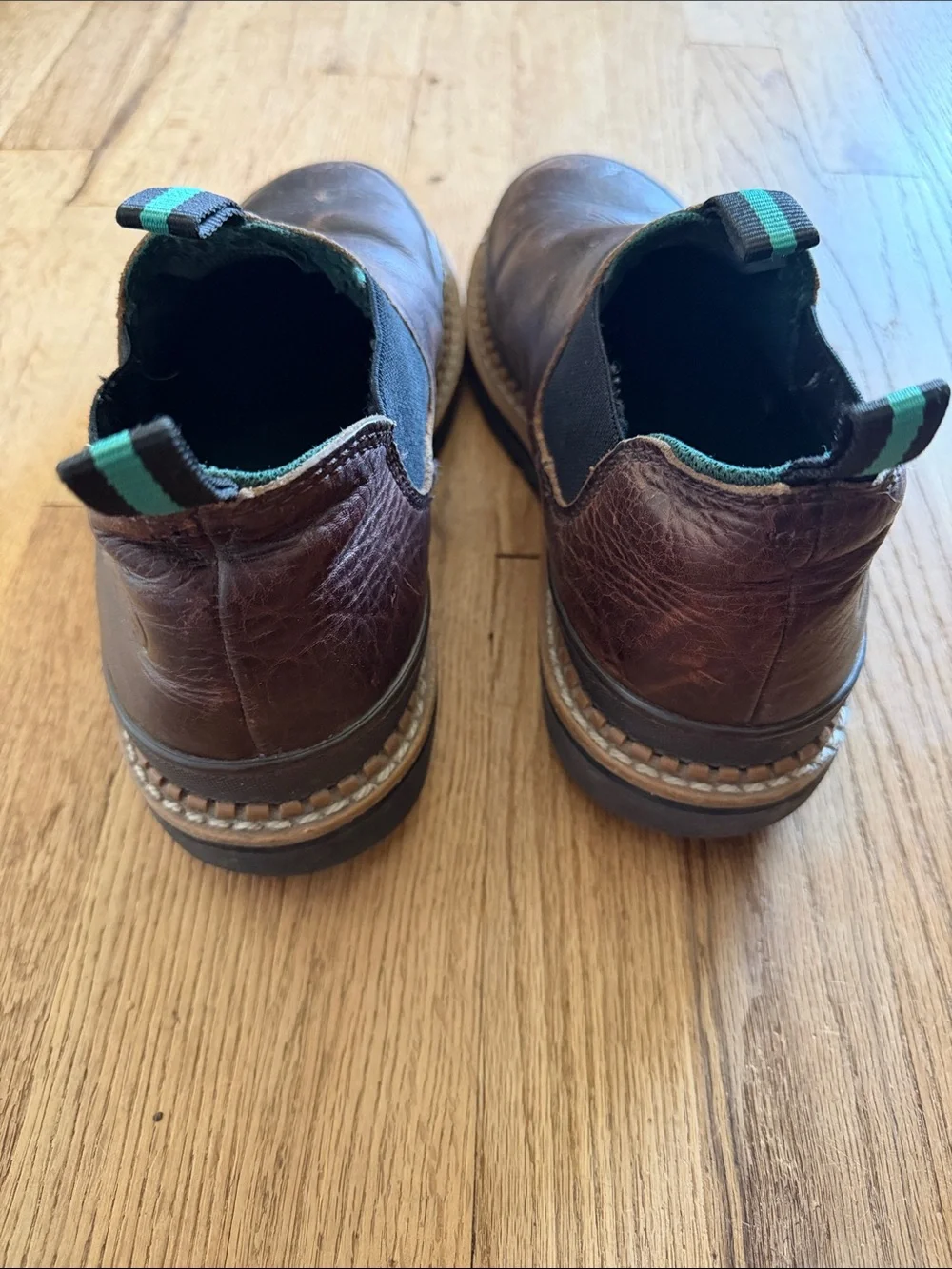 Georgia Boot Mens Giant Romeo Leather Slip On Work Shoes Brown 11M
